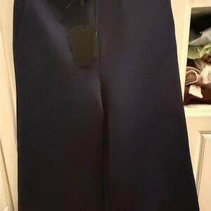 Cynthia Rowley wide leg bonded Dark Blue Drawstring Pants